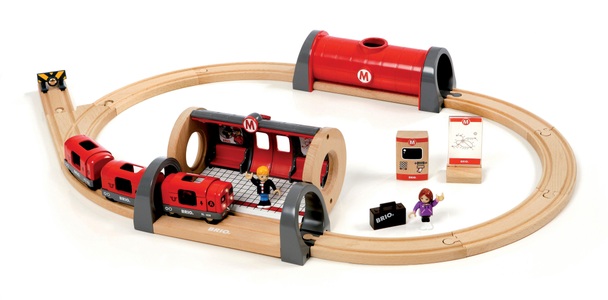 BRIO, Brio Metro-Bahn-Set 20-teilig in rot, BRIO® Spielzeugeisenbahn-Erweiterung »BRIO® WORLD Metro Bahn Set«, (Set)
