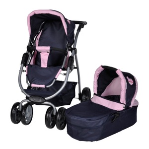 Knorrtoys, knorr® toys Puppenwagen Coco - My little Princess - bunt, Knorrtoys 90794 - Puppenkombi Coco inkl. Puppenwanne, Puppenwagen, -Buggy mit Tasche - princess blue