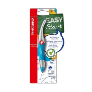 Stabilo, STABILO® Tintenroller EASYORIGINAL METALLIC für Rechtshänder in neonblau, Stabilo Roller easy start R, 0,5mm, neonblau/metallic, B-47689-5