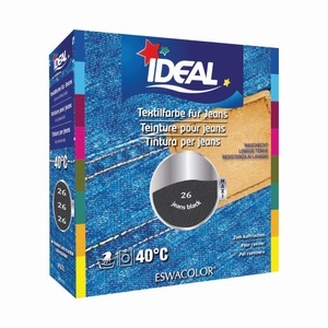 Ideal, IDEAL Baumwolle Color No26 jeans schwarz (1 Stück), IDEAL Textilfarbe Jeans Schwarz 26 Maxi (400g)