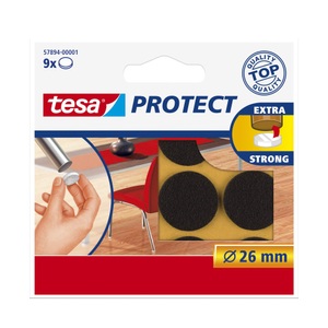 Tesa, tesa Filzgleiter Braun (Ø) 26 mm 9 St., TESA Filzgleiter Protect 26mm 578940000 braun, rund 9 Stück
