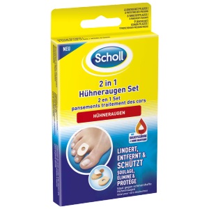 Scholl, Scholl 2in1 Hühneraugen Set (1 Stück), SCHOLL 2in1 Hühneraugen Set