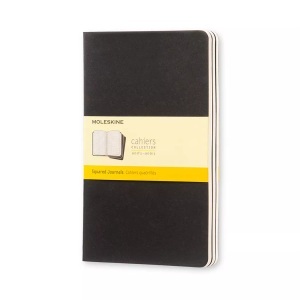 MOLESKINE, Moleskine Cahier A5, kariert, schwarz, 3er-Set, MOLESKINE Notizheft Cahier A5 496-3 kariert, schwarz 3 Stück