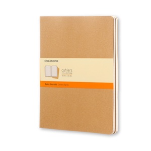 undefined, Moleskine Cahier XL, liniert, Kraft/Natur, 3er-Set, MOLESKINE Notizheft Cahier A4 504 - 5 liniert, natur 3 Stück