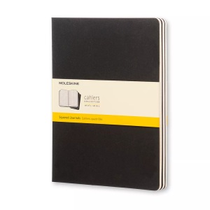 undefined, Moleskine Cahier XL, kariert, schwarz, 3er-Set, Moleskine Cahier XL, kariert, schwarz, 3er-Set