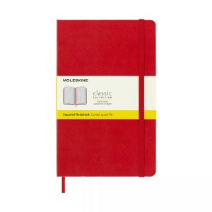 undefined, Moleskine classic Red Cover, Large Size, Squared Notebook, Moleskine Notizbuch Classic, A5, kariert, rot, 033-8