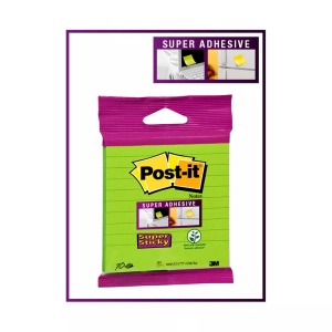 3m, 3M Notizzettel Post-it Super Sticky Blister 10, POST-IT Block Super Sticky 100x100mm XL-LL grün, 70 Bl., liniert, hängbar