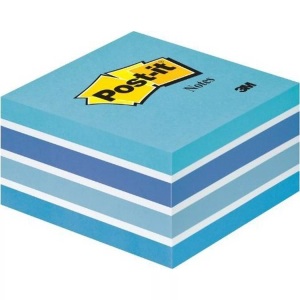 POST-IT, Post-it Haftnotizwürfel 2028B 76 mm x 45 mm Pastellblau 450 Blatt, Post it - Haftnotizen, 76x76mm, Blau