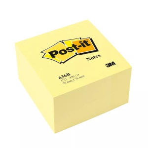 POST-IT, Post-it Haftnotizwürfel 636B 76 mm x 45 mm Gelb 450 Blatt, POST-IT Würfel 76x76mm 636B gelb/450 Blatt