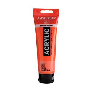 Amsterdam, Amsterdam Acrylfarbe Standard, Talens Acrylfarbe Amsterdam, zinnober, 17093112, (120ml)