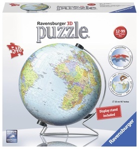 Ravensburger, Ravensburger 3D Puzzle Globus Englisch, 540 Teile, Ravensburger 3D-Puzzle »Globus englisch«