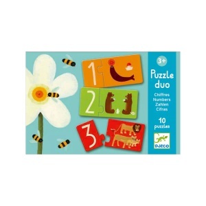 DJECO, Djeco Puzzle Duo NUMMERN 10x2-teilig in bunt, Djeco - Puzzle Duo Zahlen
