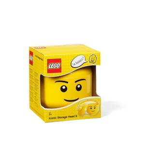 ROOM COPENHAGEN, Room Copenhagen Lego stapelbarer Aufbewahrungskopf Junge S, Lego Aufbewahrungskopf Gelb | 18.5 × 16 × 16 cm