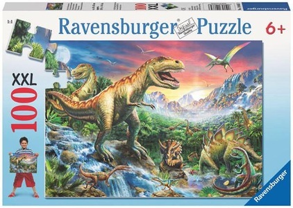 Ravensburger, RAVENSBURGER Puzzle 100 Teile Bei den Dinosauriern, Ravensburger Kinderpuzzle - 10665 Bei den Dinosauriern - Dino-Puzzle für Kinder ab 6 Jahren mit 100 Teilen im XXL-Format