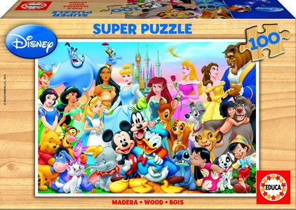CARLETTO, Carletto 9212002 - Educa, The Wonderful World of Disney, SUPER PUZZLE, Holz-Puzzle,, Educa - World Of Disney Puzzle 100 Teile, Multicolor
