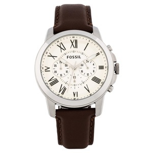 Fossil, Fossil Men Dress Uhren, Fossil Herrenuhr Grant Leder Braun