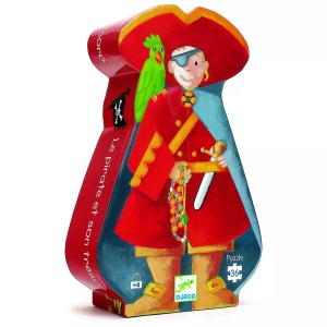 DJECO, Puzzle ,,Der Pirat und sein Schatz von DJECO mehrfarbig, Puzzle PIRATE 36-teilig in bunt