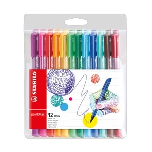 Stabilo, STABILO Faserschreiber pointMax 12, Stabilo pointMax, 0,8mm, Premium-Fineliner, 488/12-01, (12 Farben)