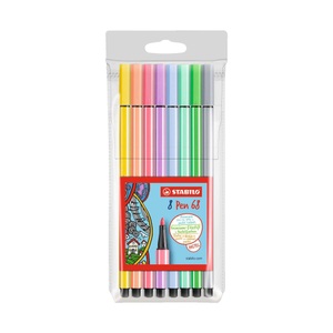Stabilo, Stabilo Stabilo Fasermaler, Stabilo Pen 68, 1mm, Fasermaler, 68/8-01, (8 Pastell, Etui)