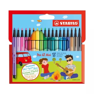 Stabilo, STABILO® Filzstifte PEN 68 MINI mit 18 Farben, Stabilo Pen 68, Fasermaler, 668/18, (18 Farben, Etui)