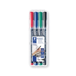 Staedtler, Staedtler Staedtler Lumocolor permanent Universalstifte, Staedtler Lumocolor, permanent, Universalstift, 1mm, M, 317 WP4, (4-farbig assortiert)