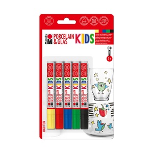 Marabu, MARABU Marker-Set Porzellan & Glas KIDS, Marabu Porzellan - und Glasmalstift KIDS 5 Stück