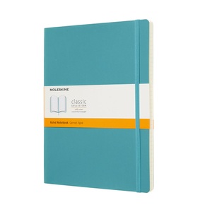 undefined, Moleskine Reef Blue Notebook Extra Large Ruled Soft, Moleskine Notizbuch, XL, liniert, SC, Riff Blau, 715543