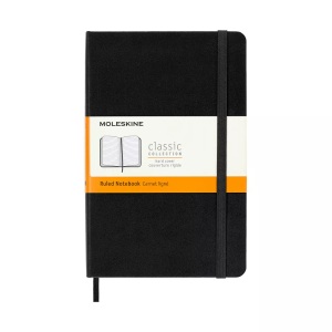 undefined, Moleskine Notizbuch, Medium, Liniert, Hard Cover, Schwarz, Moleskine Notizbuch, Medium, 18,2cm x 11,8cm, liniert, schwarz, 208 Seiten, 852944