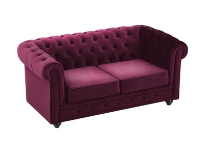 Vente-unique, Sofa 2-Sitzer - Samt - Purpur - CHESTERFIELD Sofa 2-Sitzer - Samt - Purpur - CHESTERFIELD, Vente-unique - Sofa 2-Sitzer - Samt - Purpur - CHESTERFIELD, One Size, Bordeaux