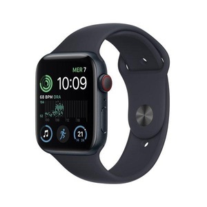 Apple, APPLE Watch SE (2. Generation, GPS + Cellular) 44 mm - Smartwatch (Regular 140 - 210 mm, Fluorelastomer, Midnight Aluminum/Midnight), Apple Watch SE 2022 4G (44mm, 32GB, Black)