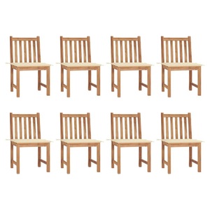 vidaXL, vidaXL Gartenstühle 8 Stk. mit Kissen Massivholz Teak, 