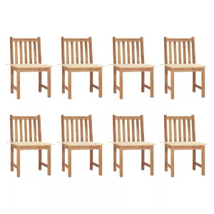 vidaXL, vidaXL Gartenstühle 8 Stk. mit Kissen Massivholz Teak