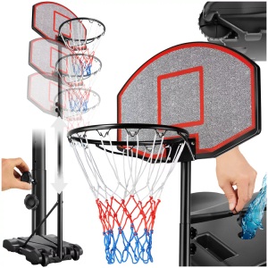 TecTake, Basketballkorb Harlem Unisex Schwarz 240 cm, Tectake - Basketballkorb Harlem, 240 cm, Schwarz