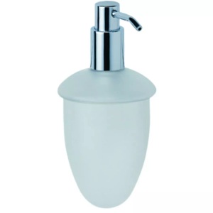 Diaqua, DiAqua Seifenspender weiss Messing, Diaqua Seifenspender mit Metallpumpe Weiss Frosted-Chrom | 17 × 7.8 × 7.8 cm