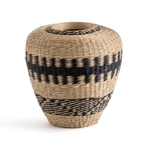 LA REDOUTE INTERIEURS, Deko-Vase Plooming, Naturgeflecht und Bambus, 