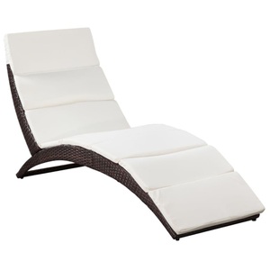 Diverse Hardware, Klappbare Sonnenliege mit Auflage Poly Rattan Braun, vidaXL Klappbare Sonnenliege mit Auflage Poly Rattan Braun
