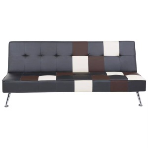 Beliani, Schlafcouch aus Kunstleder Modern OLSKER Schlafcouch aus Kunstleder Modern OLSKER, Beliani - Schlafsofa aus Kunstleder Skandinavisch OLSKER, One Size, Pearl