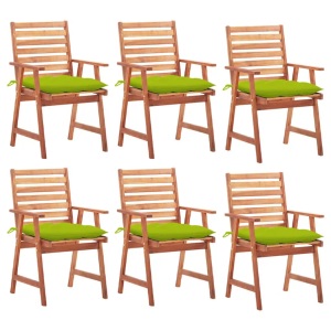 vidaXL, vidaXL Garten-Essstühle 6 Stk. mit Kissen Massivholz Akazie, vidaXL Garten-Essstühle 6 Stk. mit Kissen Massivholz Akazie