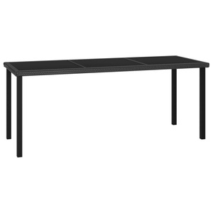 vidaXL, vidaXL Garten-Esstisch Schwarz 180x70x73 cm Poly Rattan