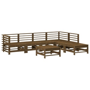 vidaXL, vidaXL 7-tlg. Garten-Lounge-Set Honigbraun Massivholz Kiefer, vidaXL 7-tlg. Garten-Lounge-Set Honigbraun Massivholz Kiefer