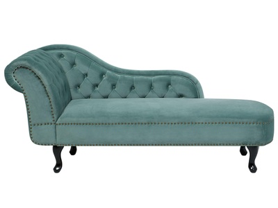 Beliani, Beliani Chaiselongue Samtstoff mintgrün linksseitig NIMES, Beliani - Linksseitige Chaiselounge aus Samtstoff Glamourös NIMES, One Size, Mint