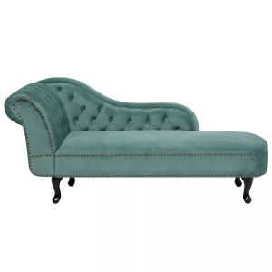 Beliani, Beliani Chaiselongue Samtstoff mintgrün linksseitig NIMES, Beliani - Linksseitige Chaiselounge aus Samtstoff Glamourös NIMES, One Size, Mint