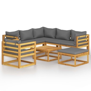 vidaXL, vidaXL 8-tlg. Garten-Lounge-Set mit Auflagen Massivholz Akazie, 