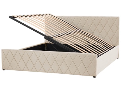 Beliani, Bett mit Lattenrost aus Samtstoff Modern ROCHEFORT Bett mit Lattenrost aus Samtstoff Modern ROCHEFORT