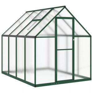 vidaXL, vidaXL Gewächshaus mit Fundamentrahmen Grün 224x169x195 cm Aluminimum, vidaXL Gewächshaus mit Fundamentrahmen Grün 224x169x195 cm Aluminimum