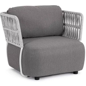 mutoni lifestyle, Gartensessel Palmer weiss-grau, Gartensessel Palmer weiss-grau