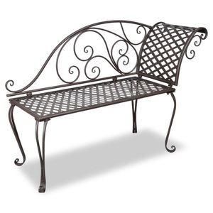Diverse Hardware, Garten-Chaiselongue 128 cm Stahl Antik Braun, vidaXL Garten-Chaiselongue 128 cm Stahl Antik Braun