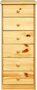 mutoni sweet home, Kommode Bronda Kiefernholz mit 6 Schubladen natur 106, Kommode Bronda Kiefernholz mit 6 Schubladen natur 106