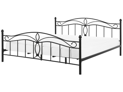 Beliani, Bett mit Lattenrost aus Metall Retro ANTLIA Bett mit Lattenrost aus Metall Retro ANTLIA, Beliani - Bett mit Lattenrost aus Stahl Retro ANTLIA, 180x200 cm, Schwarz