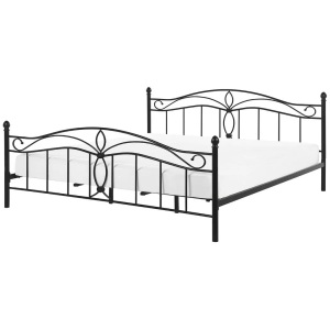 Beliani, Bett mit Lattenrost aus Metall Retro ANTLIA Bett mit Lattenrost aus Metall Retro ANTLIA, Beliani - Bett mit Lattenrost aus Stahl Retro ANTLIA, 180x200 cm, Schwarz